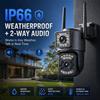 Kamera zewnętrzna V380 PRO z podwójnym obiektywem, podwójnym ekranem, HD 8MP 4K, kamera WIFI z mobilnym śledzeniem, kolorowe widzenie nocne, dwukierunkowy domofon, kamera bezpieczeństwa