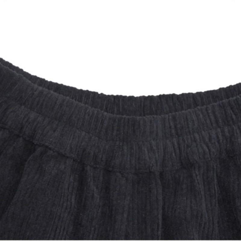 Johnature Women Vintage corduroy Black Bloomers Pants Winter Elastic Waist Loose Trousers Thick Casual Female Pants