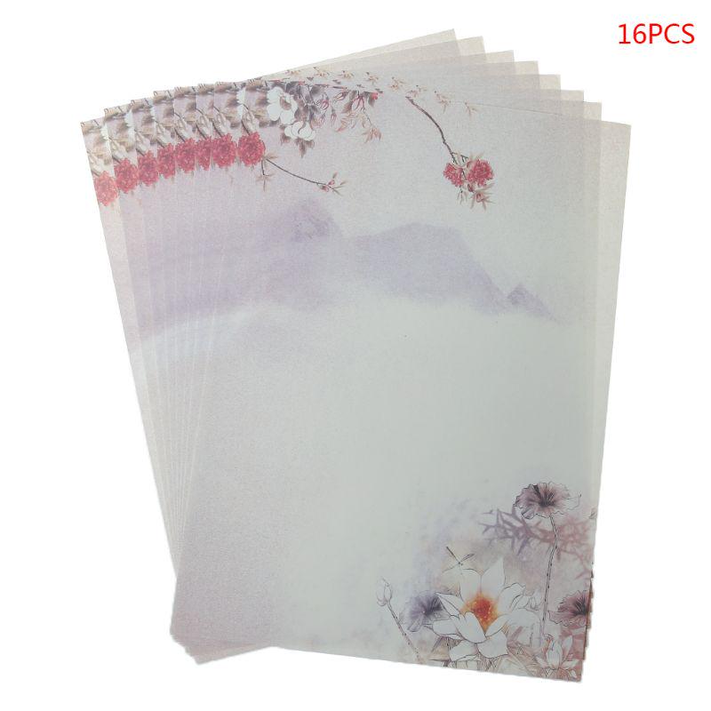 16 Teile/paket Schöne Chinesischen Stil Brief Papier Tinte Malerei Schreiben Studenten Schreibwaren Büro