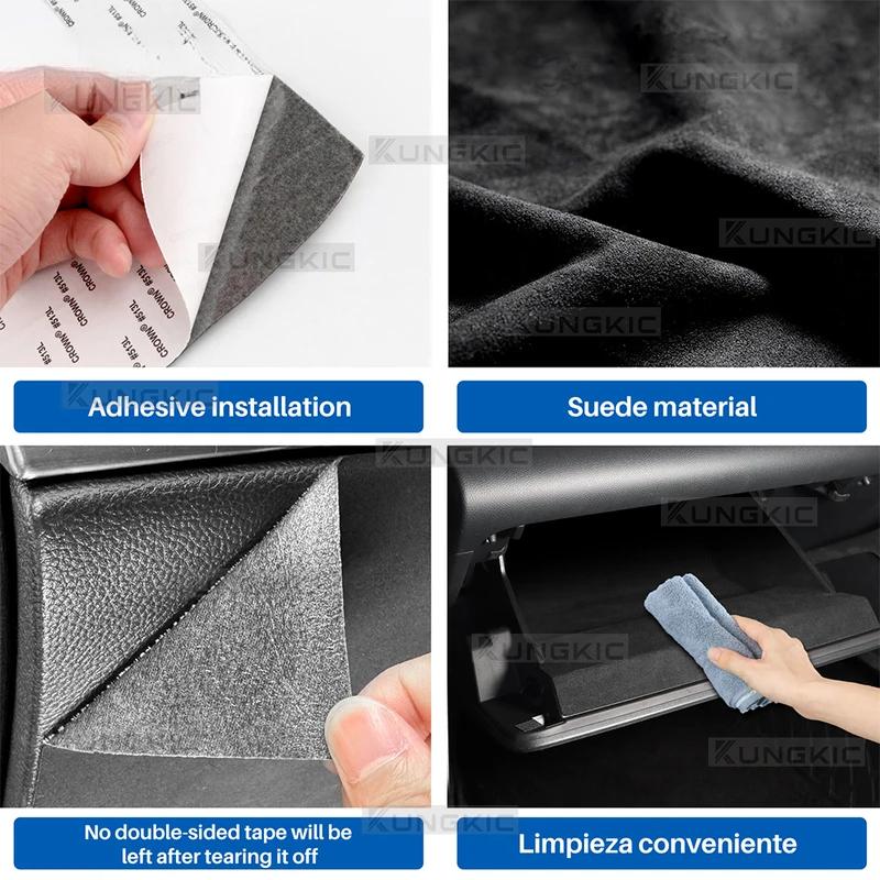 Suede Sticker For Subaru ZD8 BRZ Toyota ZN8 GR86 2021 2022 2023 2024 2025 2026 Car Passenger Storage Cabinet Decor Interior Trim.