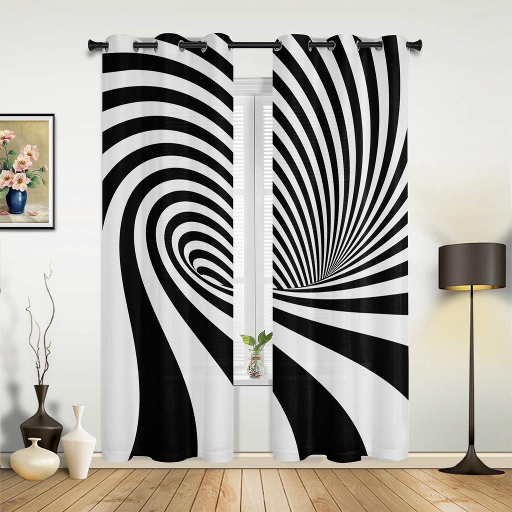 Striped Abstract Background Window Curtain Living Room Luxury Valance Curtain for Bedroom Home Kitchen Decor Curtain