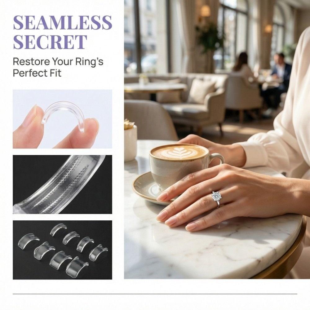 15/26Pcs Transparent Ring Guards for Loose Rings Silicone Ring Tighteners  Unisex