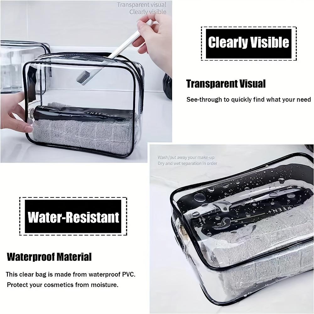 Lightweight & Portable Clear Zippered Handbag-Transparent Toiletry Organizer with Zipper Closure,Makeup Bag,Travel Cosmetic Case