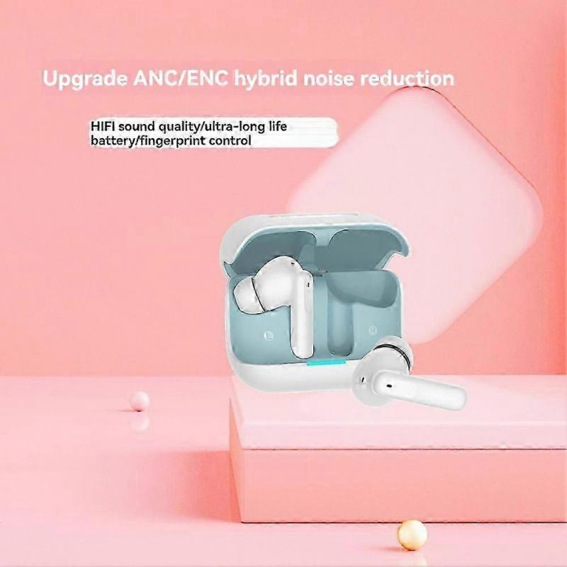 Wireless Bluetooth V5.3 Ear Buds Hybrid Active Noise Cancelling ENC ANC Earbuds for Laptop Pad Andr