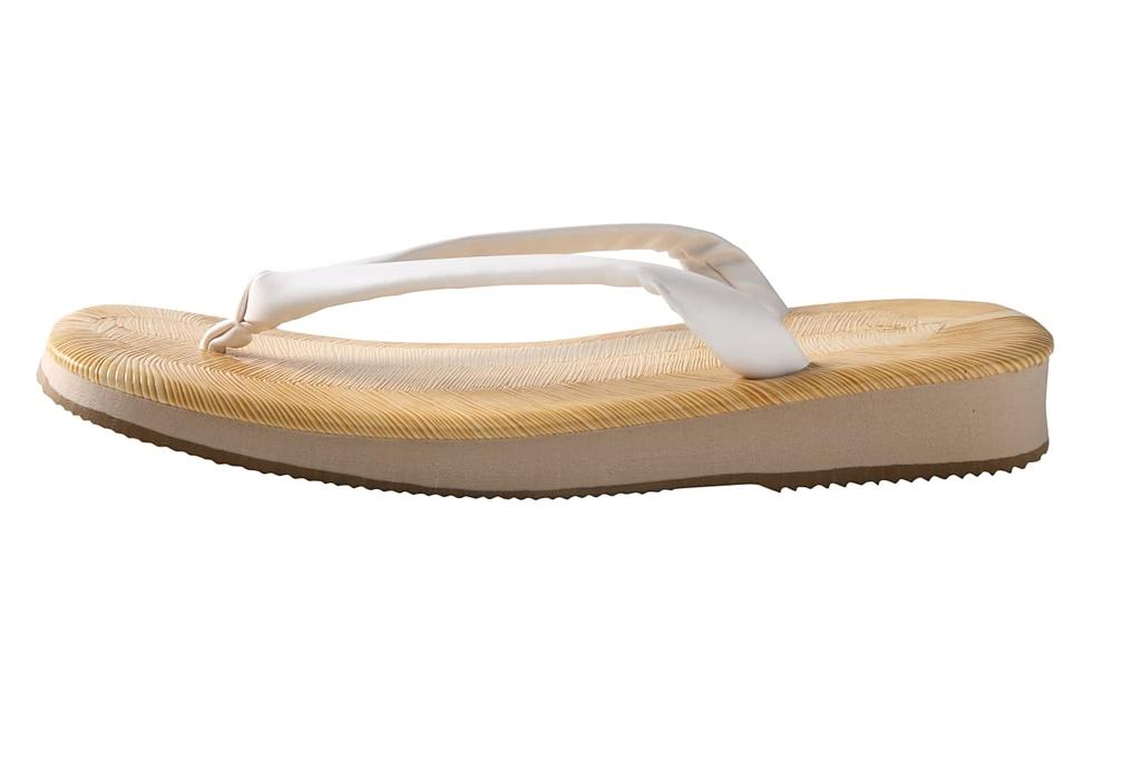Edoten Geta Sandals with Sponge Soles, Cushioned and Comfortable for Legs and Back, Yellow Tatami, White, Size 3L (XXL), 28.5cm