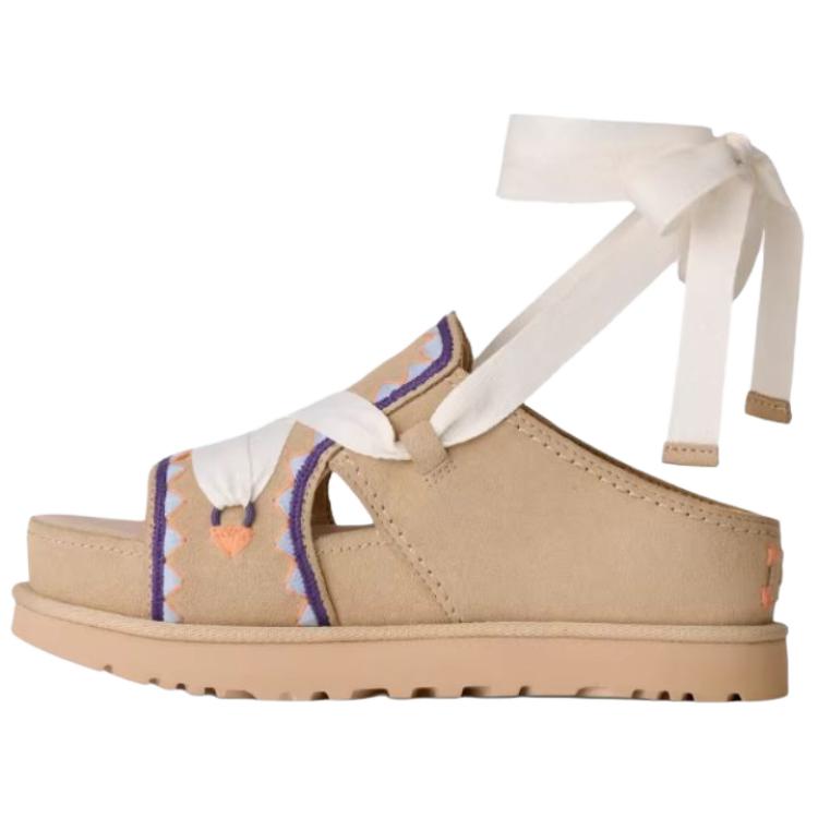 UGG Golden Family Luxurious Cow Split Leather Simple Comfortable Slide Sandals Women sandals beige 1175133-SNMU 36