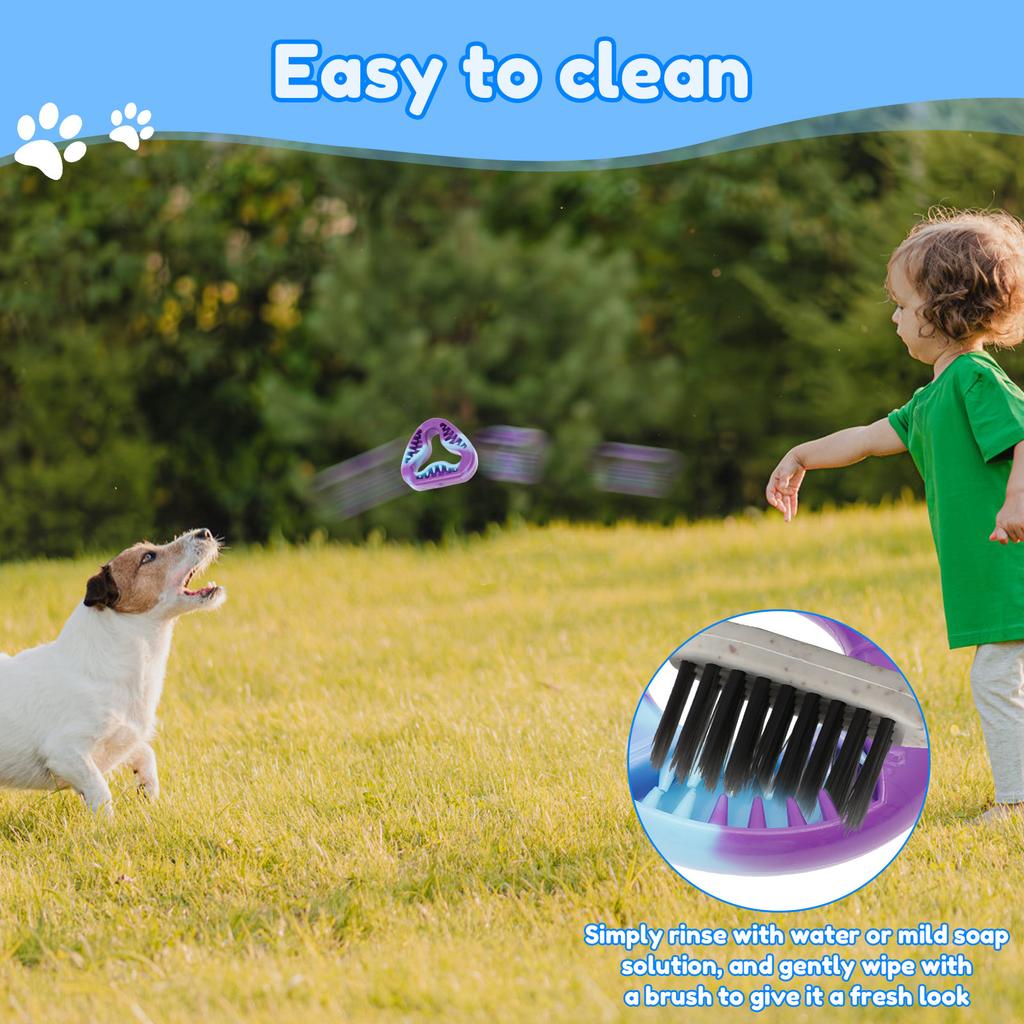 3 Pcs Dog Chew Toys Puppy Teething Interactive Pet Toothbrush Toy Teeth Cleaning Durable Chewing Training for Small/Medium Dog