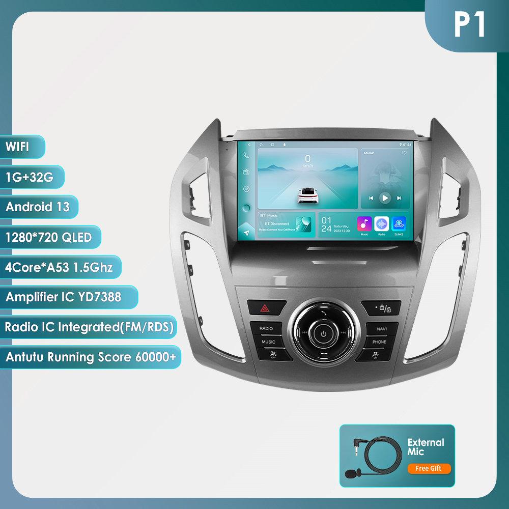 OSSURET Rádio de Carro 9 polegadas Carplay 4G 2 Din Android 13 para Ford Transit Connect 2013 - 2018 Ford Tourneo Connect Multimídia Vídeo GPS Tela Inteligente