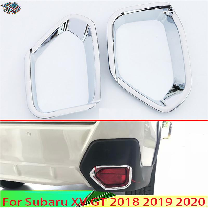 For Subaru XV GT 2018   ABS Chrome Rear Reflector Fog Light Lamp Cover Trim Bezel Frame Styling Garnish