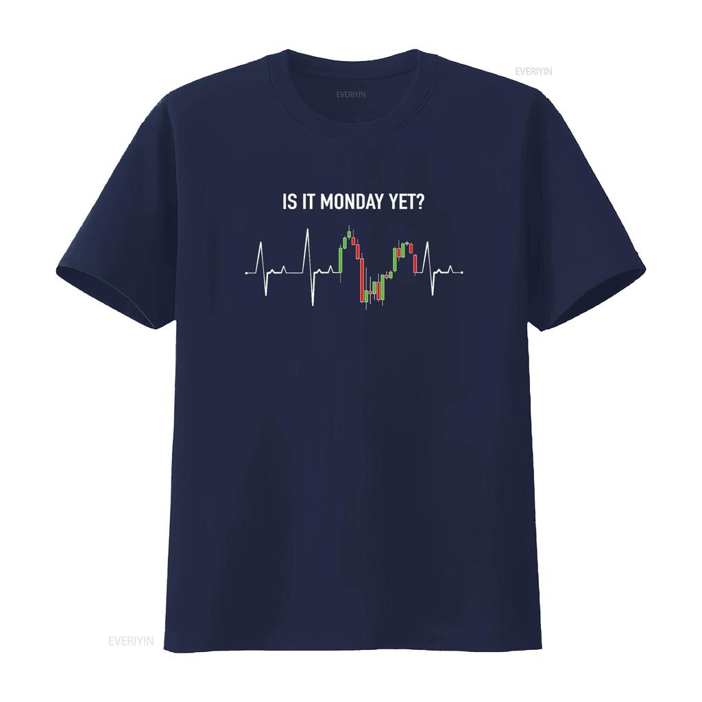 Is it Monday Yet Investor Day Trading Stock Market Trader T Shirt vintage Washed Top For Everyday Wear Stylish Versatile