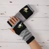 Embroidered Colour Block Gloves - Women's Warm Stretch Knit Gloves | Perfect for Autumn/Winter