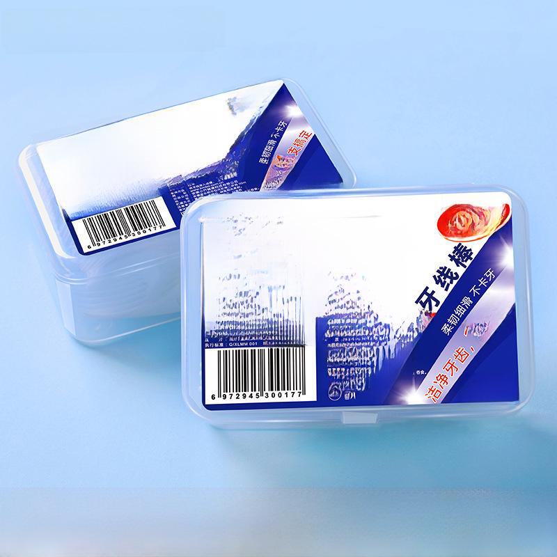 Compact Bamboo Dental Floss Sticks: 50-Pack, Individually Wrapped and Portable for Family Use