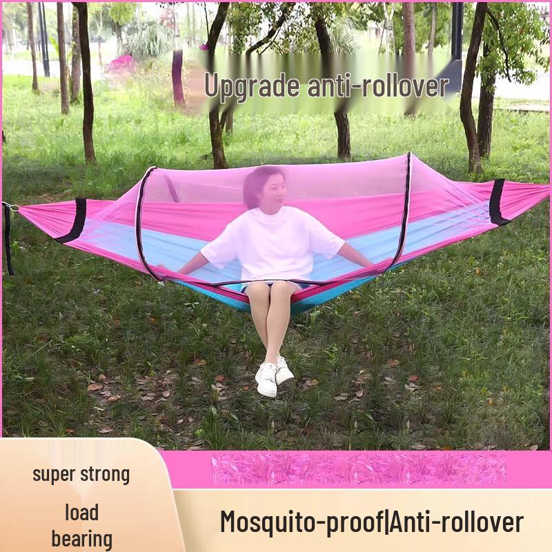 OEING Quick-Setup Double Outdoor Hammock with Mosquito Net & Sunshade