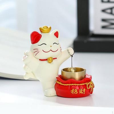 Lucky Cat Door Bell Chime Cute Doorbell Hanging Ornament for Business Entrance Coffee Shop Simple