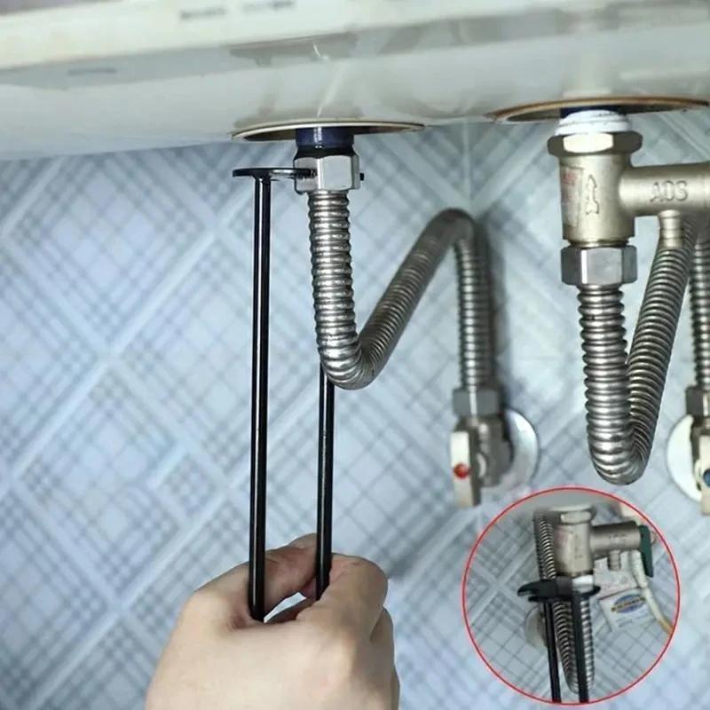 أداة سباكة للإصلاح المنزلي مفتاح ربط حوض فلوم مفتاح صنبور حوض أنبوب سباكة مفتاح ربط سداسي برأس أربعة فكوك مجموعة أدوات مفتاح ربط للحمام