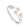 925 Sterling Silver Adjustable Size Daisy Flower Charm Bracelet &Bangle for Women Party Wedding Jewelry Pulseras Mujer