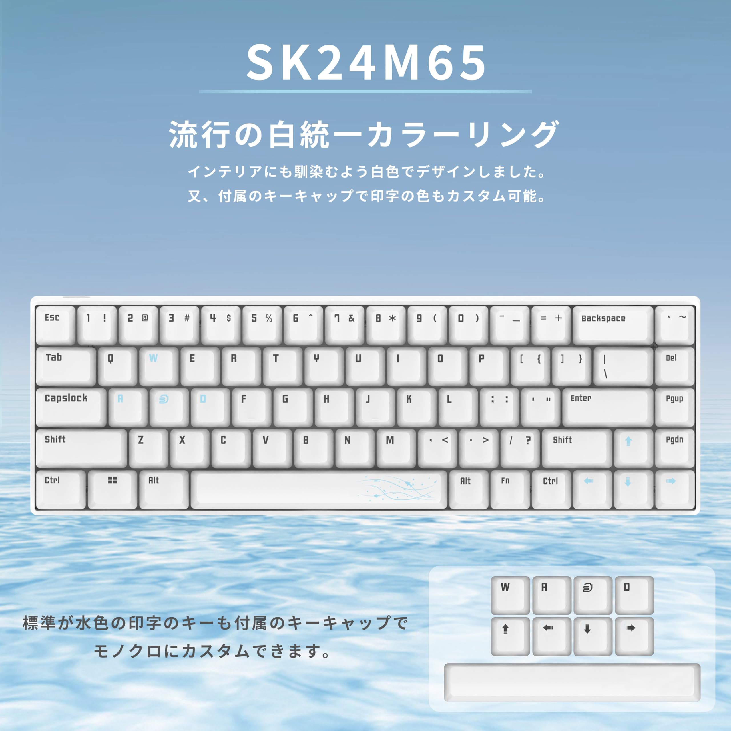 STORIA Mercury 65 Magnetic Gaming Keyboard - 65% Layout, 8000Hz Polling, Rapid Trigger, Adjustable Actuation, Transparent White Keycaps - For Competitive FPS & Fast-Paced Games