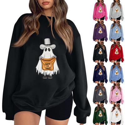 Women's Fashion Casual Long Sleeve Halloween Printed Sweatshirt