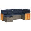 VidaXL Garden Lounge Set 6 Pcs with Grey Cushions Wicker 3326030