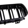 Front Bumper Kidney Grille, Pair Gloss Black Grill Double Line Compatible with 2009-2011 BMW E90 328i 318i 320i 323i 325i 330i 335i