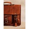 Vintage Brown Leather Bag Men's Messenger Shoulder Laptop Bag Briefcase