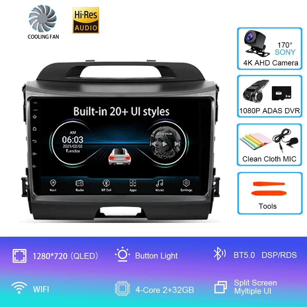 Android 14 Car Radio For Kia Sportage 3 SL 2010 - 2016 Multimedia Video Player Navigation GPS No 2din 2 din dvd
