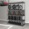 Storage Shelving Unit, 5-Tier Adjustable, 2000 Lbs Capacity, Heavy Duty Garage Shelves Metal Organizer Wire Rack, Black, 60" L X 24" W X 78" H for