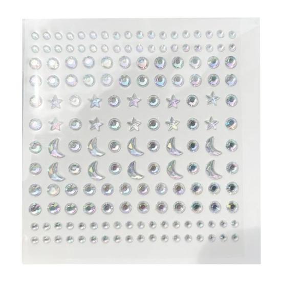 Colorful Rhinestone Stickers for DIY Crafts Star Moon Gem Stickers for Scrapbooking & Journaling Self-Adhesive Sparkling Gems for Card Making