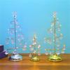 Crystal Star Iron Christmas Tree with LED Light Small XmasTree Table Lamp Christmas Decorations for Home Party New Year
