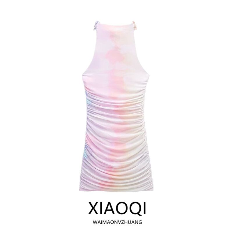 Fashion Style 2024 Summer New Arrival Women's Clothing Stylish Print Silk Net Short Dress 3071001 050