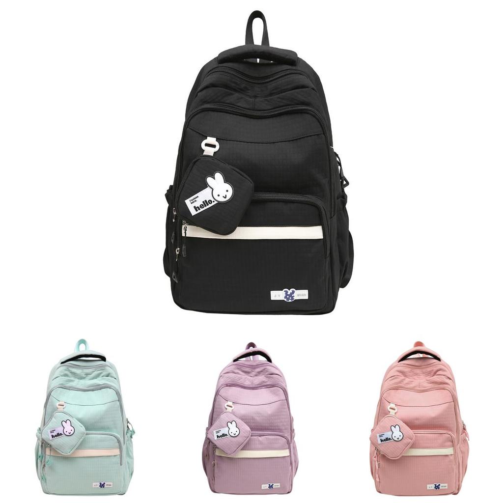 Trendy Large Capacity Backpack For Middle School High School College Students In Green Purple Pink Black And Brick Red