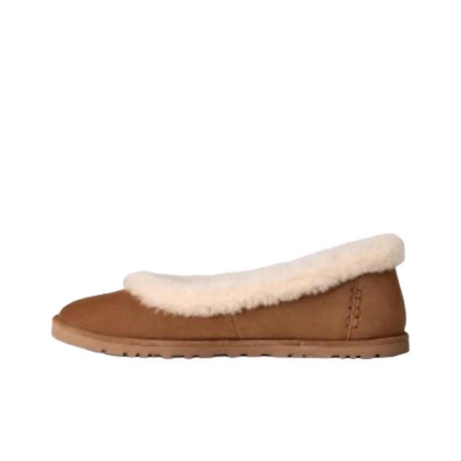 UGG Módní řada Ovčí kůže Pohodlné ležérní baleríny Dámské baleríny Kaštanové 1178111-CHE