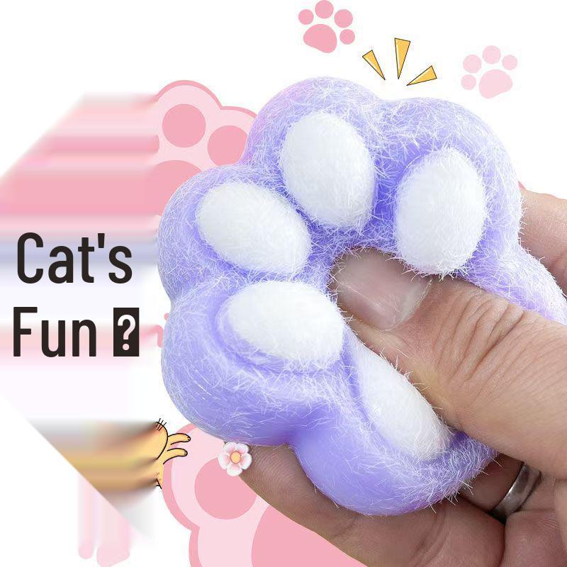 Dopamine Big Cat Paw Plush Decompression Squeeze Toy - Super Soft TPR