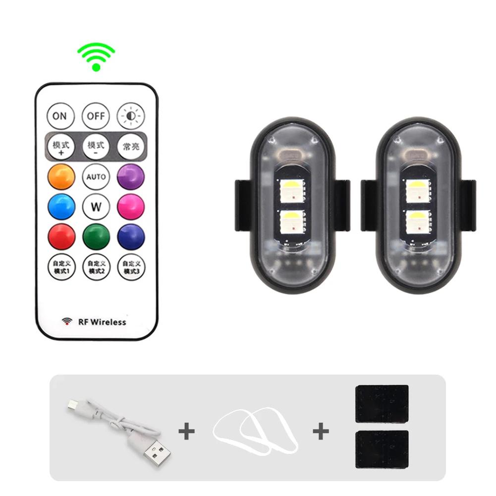 Auto Motorrad RGB LED Stroboskop Lichter 8 Farben LED Blitz Position Kabelloses Licht Flugzeug Flugzeug Hubschrauber Warnlichter