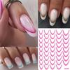 Art des Ongles Dégradé Style Français Multicolore Estampage à Chaud Or et Argent Autocollant pour Ongles Décorations du Nouvel An