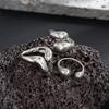PuRui Vintage 3Pcs/Set Gold Color Open Adjustable Water Drop Shaped Rings Finger for Men Trendy Hip Hop Daily Party Zircon New