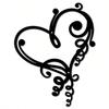 Large Black Metal Heart Wall Art Elegant Scroll Vine Ironwork Garden Patio Living Room Decor Housewarming Gift