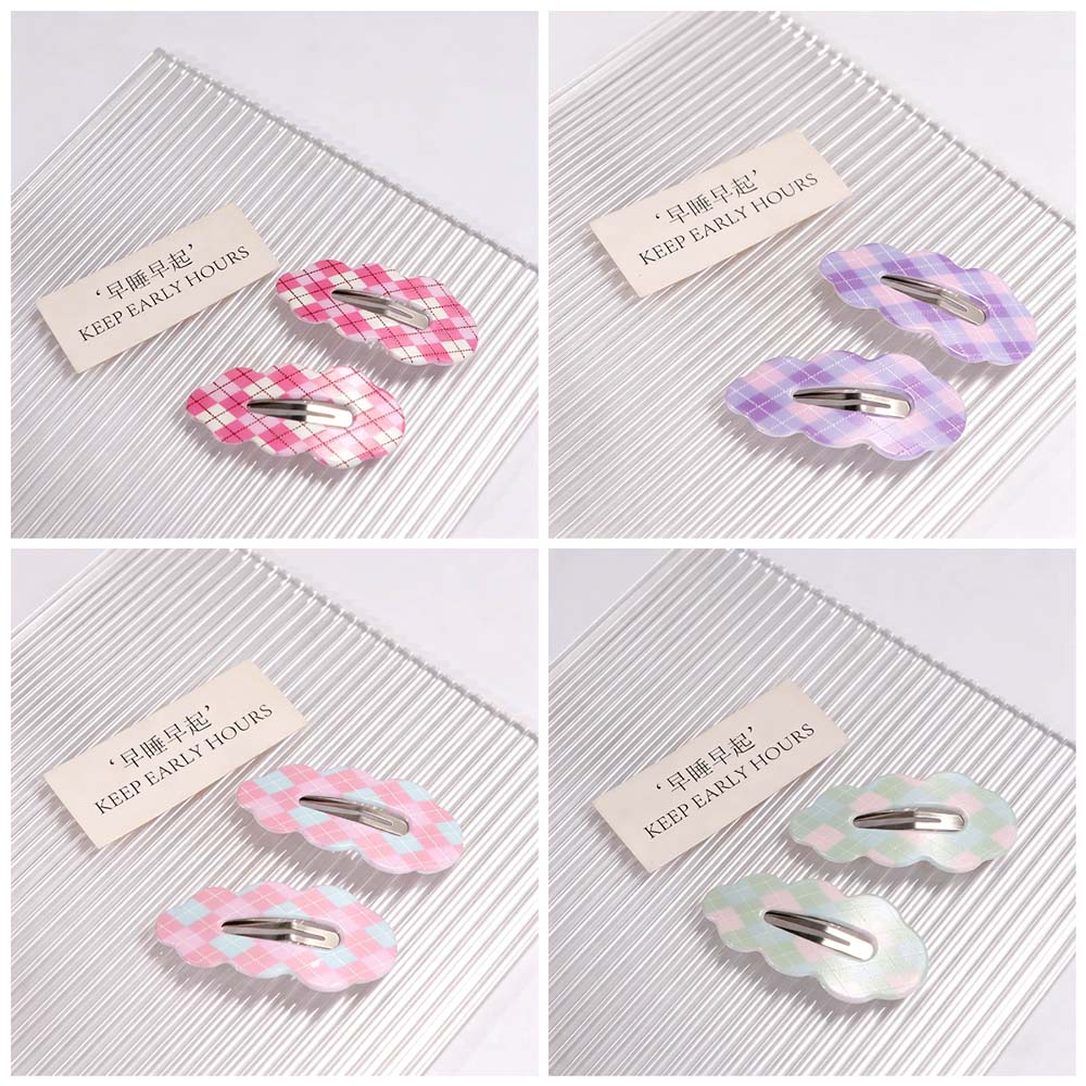 Candy Color Cloud Hair Clip Zinc Zinc Alloy Korean Style Hairpin Sweet Plaid Hair Clip Travel