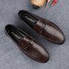Fashion Men's Genuine Leather Loafers Handmade Men Driving Shoes Simple Moccasins Casual Male Business Shoes Leisure Walk Slip On Flats