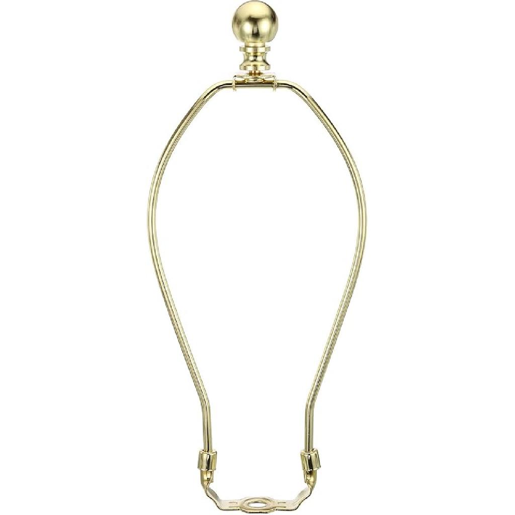 PATIKIL 9 Inch Lamp Harp Kit with Finial, 1 Set Detachable Shade Bracket Holder, DIY Lighting Accessories for Table Floor Lamps, Gold Tone