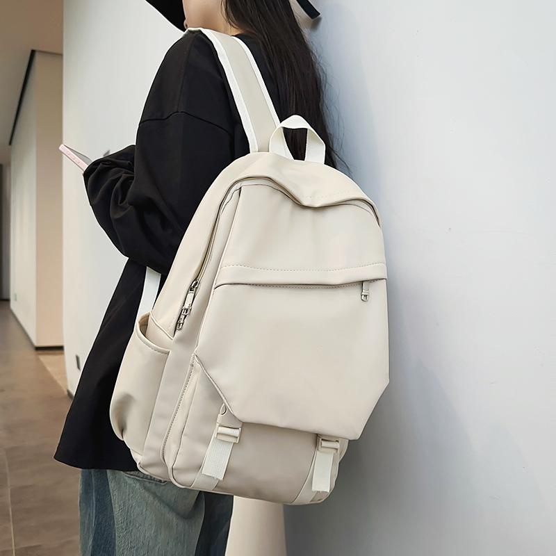 Men's Large Capacity PU Backpack Student Schoolbag Sports Computer Bag