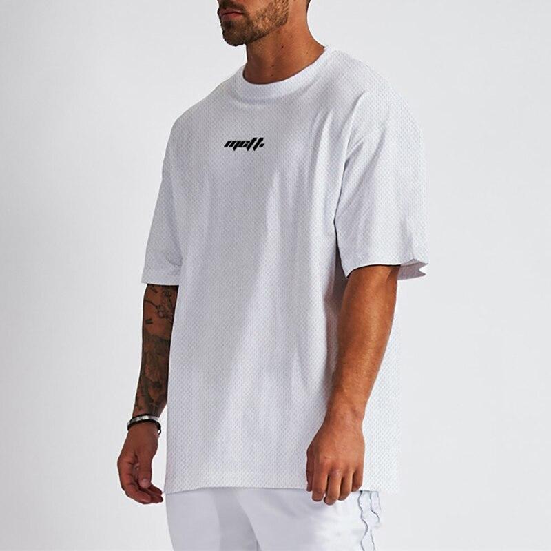 Muscleguys Volné prodyšné tričko Letní pánské kulturistické sportovní polorukávy