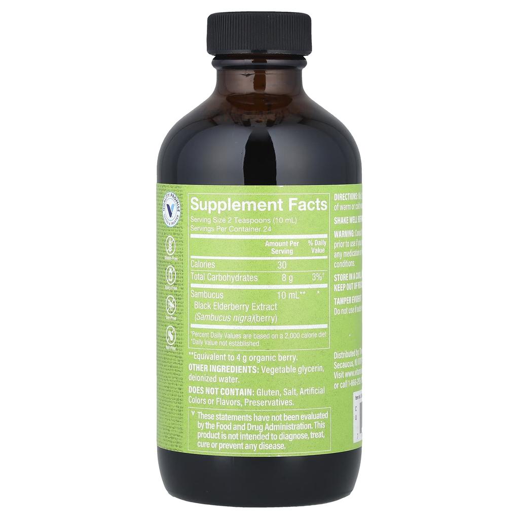 the Vitamin Shoppe Sambucus Black Elderberry Extract, Alcohol-Free, 8 Fl Oz (236 Ml)