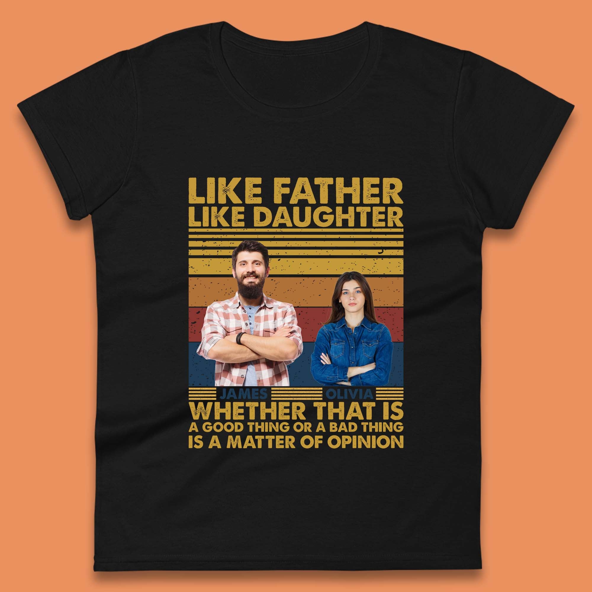 Personalised Like Father Like Daughter Womens T-Shirt Mens Tops Tees Unisex M