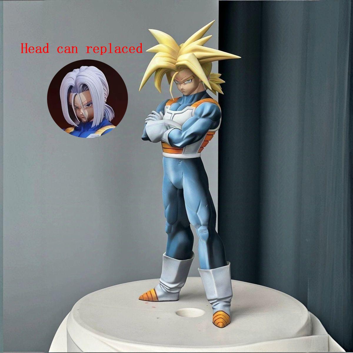 Anime Dragon Ball Z Ssj3 Vegeta Trunks Figure Super Saiyan 3 Vegeta Action Figures Gk Trunks Statue Collection Model Playthings