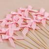Pink Bow Cupcake Toppers Kids Girls Birthday Party Cake Topper Decoration Baby Shower Wedding Bachelorette Party Suppliesa
