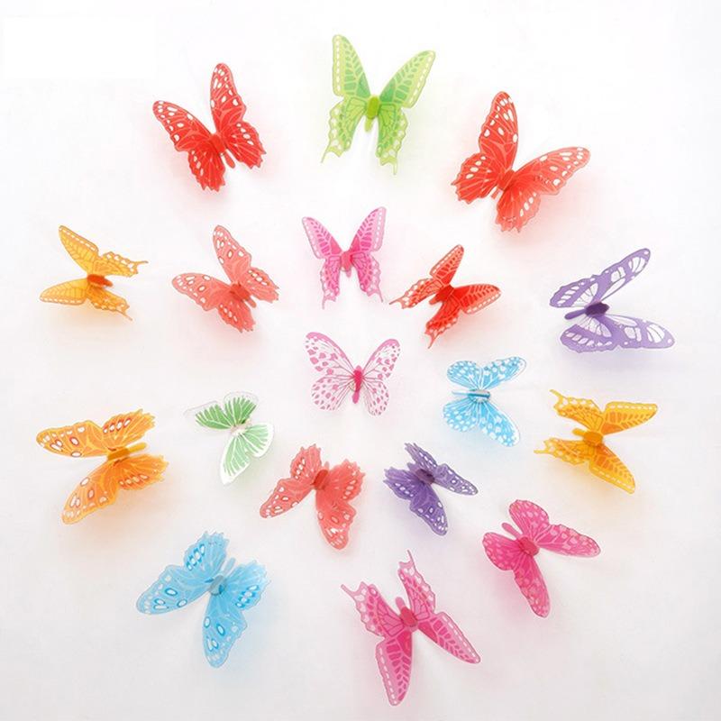 18Pcs/Set Crystal Butterfly Wall Sticker Garden Beautiful 3D Butterflies Room Home Decor Stickers Wedding Decoration Art Decals