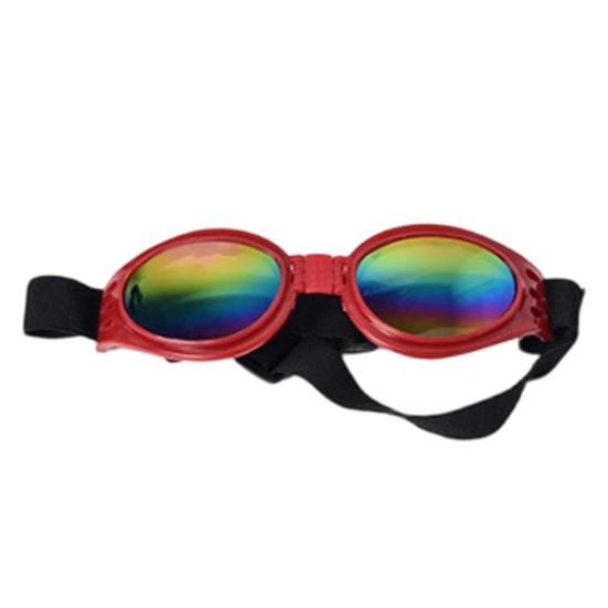 Foldable Pet Sunglasses Dog Sunglasses Strap UV Protection with Adjustable Pet Glasses Windproof Goggles for Small красный