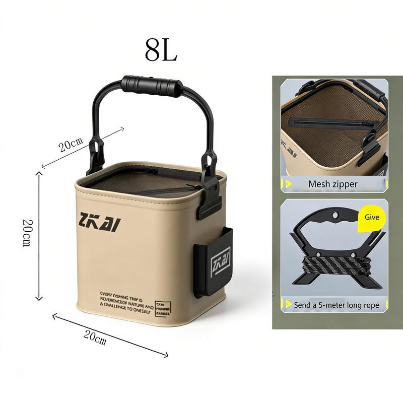 8L/13L Multifunction Folding Fishing Bucket With Ergonomic Handle Bucket Waterproof Outdoor Camping Bucket Fishing Accessories
