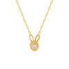 Cute Little Rabbit Inlaid Zircon Shining Pendant Necklace Titanium Steel Gold-Plated Fish Mouth Chain Original Design Zodiac Jewelry
